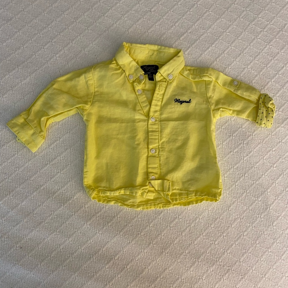 Mayoral Baby 3M Yellow Button Down Shirt EUC